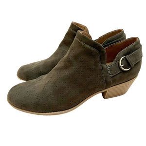 Dr. Scholls Women's Size 10 Better Block Olive Color Heel Zip Ankle Boot NWOB